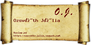 Ozsváth Júlia névjegykártya