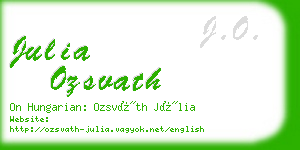 julia ozsvath business card